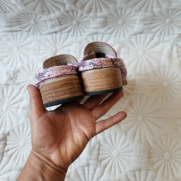 Freebird By Steven Monalisa Pink Snakeskin Leather Loafers Mules Slides Shoes 7 - Picture 7 of 7